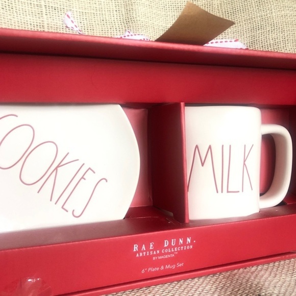Rae Dunn COOKIES & MILK Ceramic Plate & Mug Set - Picture 2 of 4